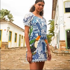 Farm Rio Ancient Garden Mini Dress
